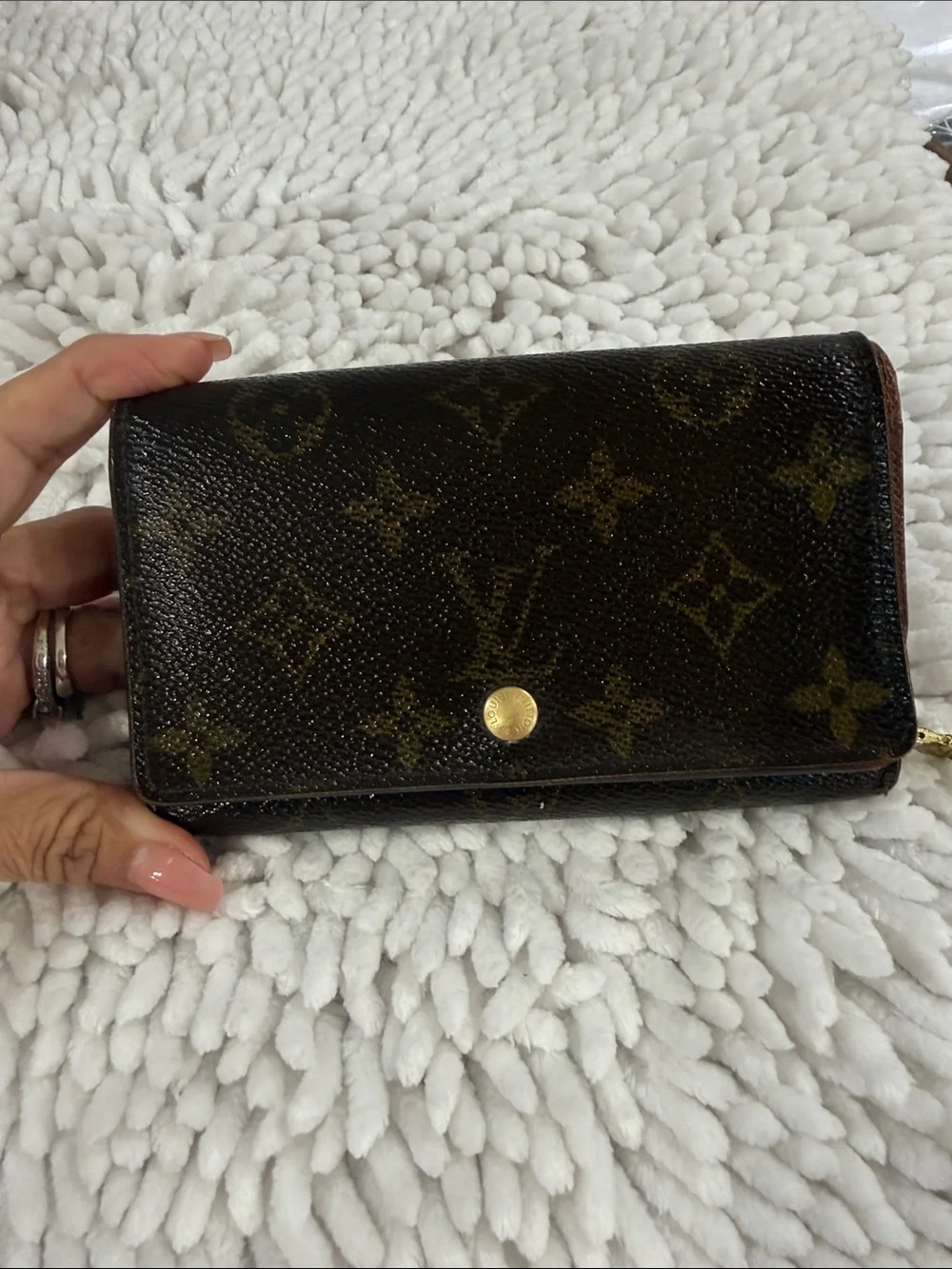 Louis Vuitton Monogram Canvas Trifold Wallet in Brown and Gold
